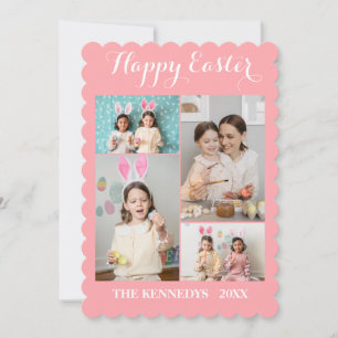 Cartes Pour Fêtes Annuelles Happy Pâques Custom 4 Photo Collage Famille Pâques