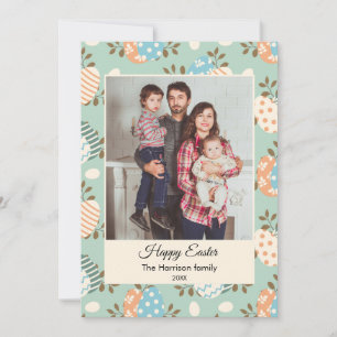 Cartes Pour Fêtes Annuelles Happy Pâques personnalisé photo de famille Apparte
