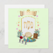 Cartes Pour Fêtes Annuelles Happy Passover Spring Sesach Seder (Devant / Derrière)