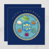 Cartes Pour Fêtes Annuelles Happy Passover Spring Sesach Seder (Devant / Derrière)