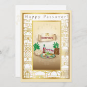 Cartes Pour Fêtes Annuelles Happy Passover Spring Sesach Seder (Devant / Derrière)