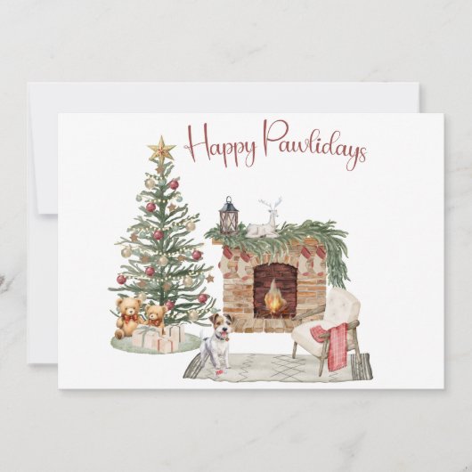 Cartes Pour Fêtes Annuelles Happy Pawlidays Chig Design - Jack Russell (Devant)