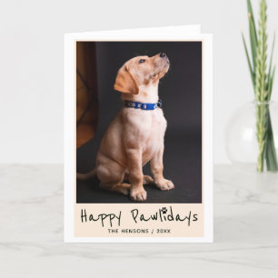 Cartes Pour Fêtes Annuelles Happy Pawlidays Funny Pun Pet Photo