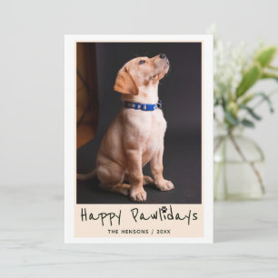 Cartes Pour Fêtes Annuelles Happy Pawlidays Funny Pun Pet Photo