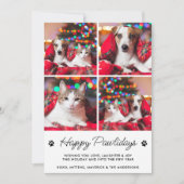 Cartes Pour Fêtes Annuelles Happy Pawlidays Personnalisé Chien Chat Animal 4 P (Devant)