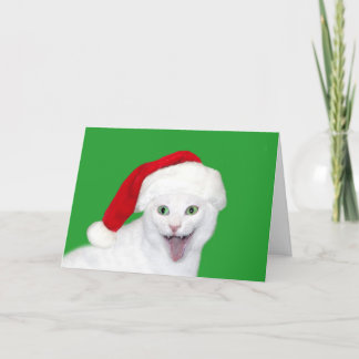 Cartes Pour Fêtes Annuelles Happy Père Noël Cat