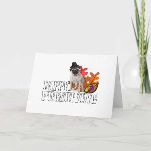 Cartes Pour Fêtes Annuelles Happy pugsgiving (Devant)