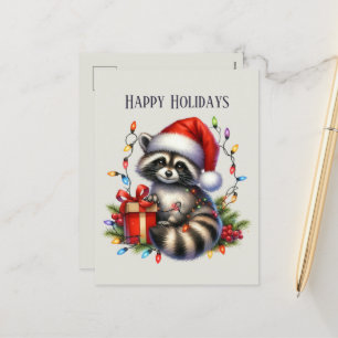 Cartes Pour Fêtes Annuelles Happy raccoon ajouter un message