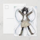 Cartes Pour Fêtes Annuelles Happy Snow Angel (Devant / Derrière)