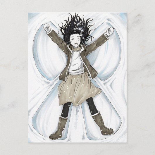 Cartes Pour Fêtes Annuelles Happy Snow Angel (Devant)