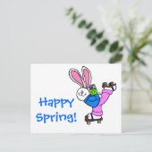 Cartes Pour Fêtes Annuelles Happy spring Roller Skating Easter Bunny (Debout devant)