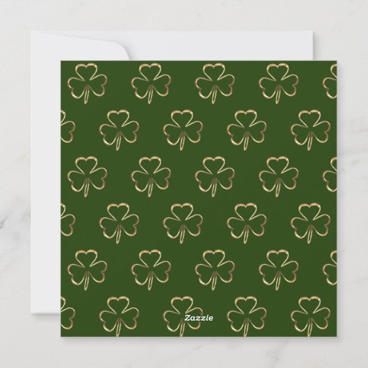 Cartes Pour Fêtes Annuelles Happy St Patrick Shamrock Clover Elegant Green (Dos)