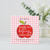 Cartes Pour Fêtes Annuelles Happy Teacher Appreciation Card | Red Apple Pink  (Debout devant)