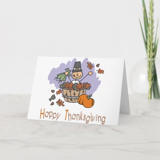 Cartes Pour Fêtes Annuelles Happy Thanksgiving (Devant)