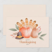 Cartes Pour Fêtes Annuelles Happy Thanksgiving (Devant / Derrière)