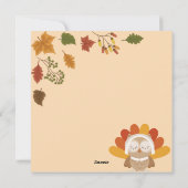 Cartes Pour Fêtes Annuelles Happy Thanksgiving (Dos)