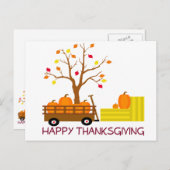 Cartes Pour Fêtes Annuelles Happy Thanksgiving (Devant / Derrière)