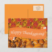 Cartes Pour Fêtes Annuelles Happy Thanksgiving (Devant / Derrière)
