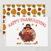 Cartes Pour Fêtes Annuelles Happy Thanksgiving (Devant / Derrière)