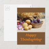 Cartes Pour Fêtes Annuelles Happy Thanksgiving (Devant / Derrière)