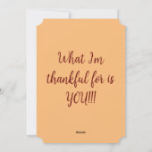 Cartes Pour Fêtes Annuelles Happy Thanksgiving (Dos)