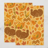 Cartes Pour Fêtes Annuelles Happy Thanksgiving (Devant / Derrière)