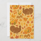 Cartes Pour Fêtes Annuelles Happy Thanksgiving (Dos)