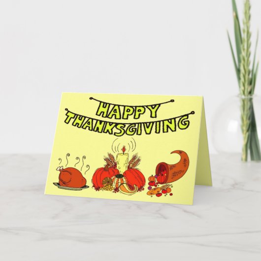 Cartes Pour Fêtes Annuelles Happy Thanksgiving (Devant)