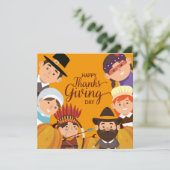 Cartes Pour Fêtes Annuelles Happy Thanksgiving (Debout devant)