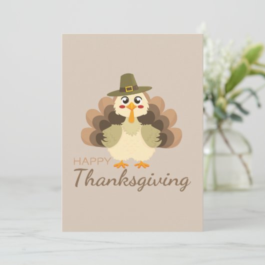 Cartes Pour Fêtes Annuelles Happy Thanksgiving (Debout devant)