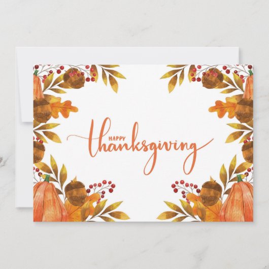 Cartes Pour Fêtes Annuelles Happy Thanksgiving (Devant)