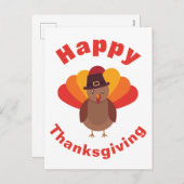 Cartes Pour Fêtes Annuelles Happy Thanksgiving (Devant / Derrière)