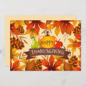 Cartes Pour Fêtes Annuelles Happy Thanksgiving (Devant / Derrière)