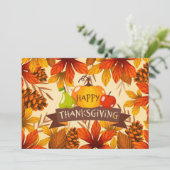 Cartes Pour Fêtes Annuelles Happy Thanksgiving (Debout devant)