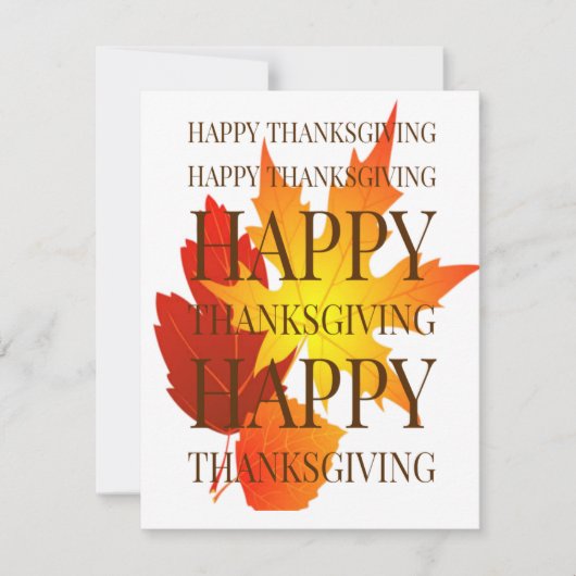 Cartes Pour Fêtes Annuelles Happy Thanksgiving (Devant)