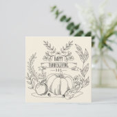 Cartes Pour Fêtes Annuelles Happy Thanksgiving (Debout devant)