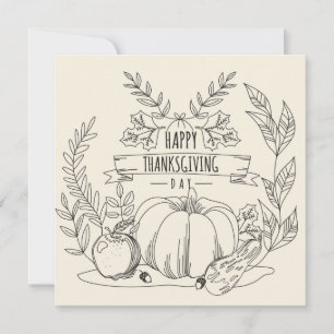 Cartes Pour Fêtes Annuelles Happy Thanksgiving