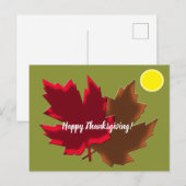 Cartes Pour Fêtes Annuelles Happy Thanksgiving (Devant / Derrière)