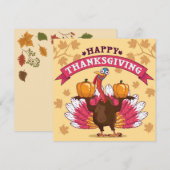 Cartes Pour Fêtes Annuelles Happy Thanksgiving (Devant / Derrière)
