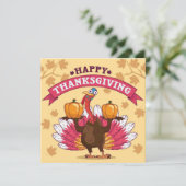Cartes Pour Fêtes Annuelles Happy Thanksgiving (Debout devant)