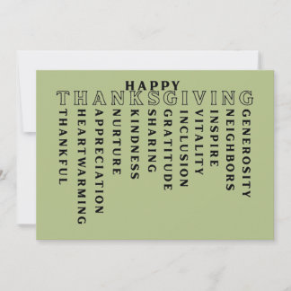 Cartes Pour Fêtes Annuelles Happy Thanksgiving Acrostic Card