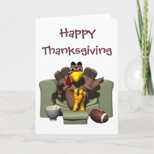Cartes Pour Fêtes Annuelles Happy Thanksgiving Football Card