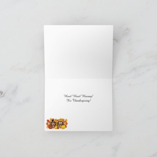 Cartes Pour Fêtes Annuelles Happy Thanksgiving Owls (Intérieur)