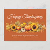 Cartes Pour Fêtes Annuelles Happy Thanksgiving Pumpkin Patch Custom Orange (Devant)