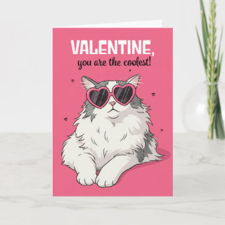 Cartes Pour Fêtes Annuelles Happy Valentines Day Cat in Heart Glasses