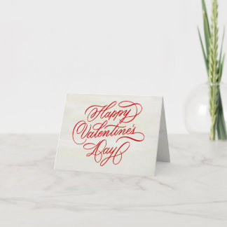 Cartes Pour Fêtes Annuelles Happy Valentines Day | Deep Red Calligraphy
