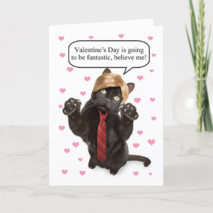 Cartes Pour Fêtes Annuelles Happy Valentine's Day Funny Cat Dressed as Trump