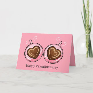 Cartes Pour Fêtes Annuelles Happy Valentines Day Love Romance Heart Shaped Cup