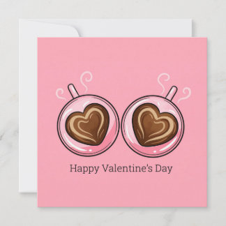 Cartes Pour Fêtes Annuelles Happy Valentines Day Love Romance Heart Shaped Cup