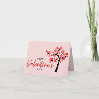 Cartes Pour Fêtes Annuelles Happy Valentine's Day Pink & Red Hearts